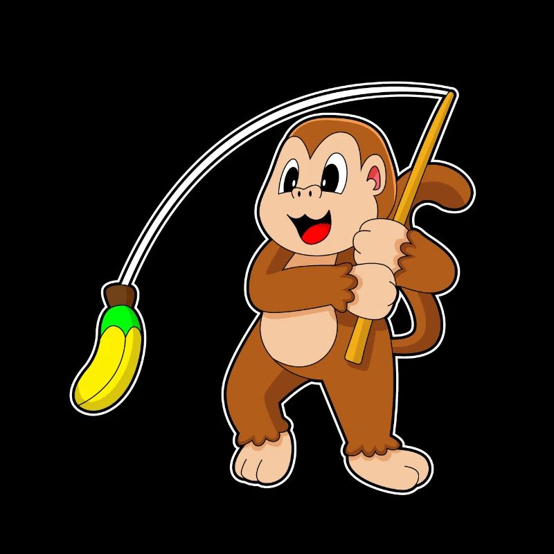 Singe Banane Angler Angel