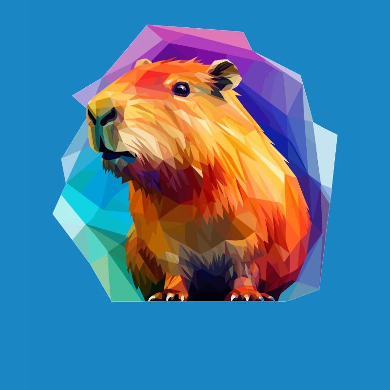 Capybara Low Polygon Design