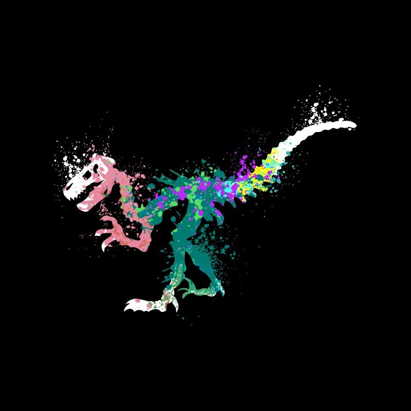 Splash art Dinosaur velociraptor skeleton