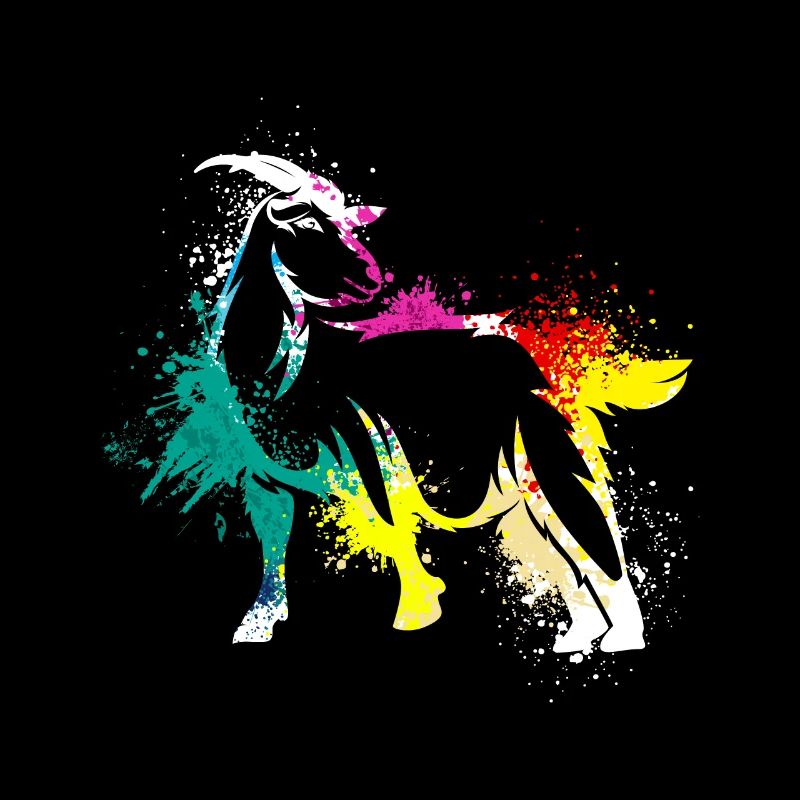Colerfull Splash Art Farm animaux Chèvre