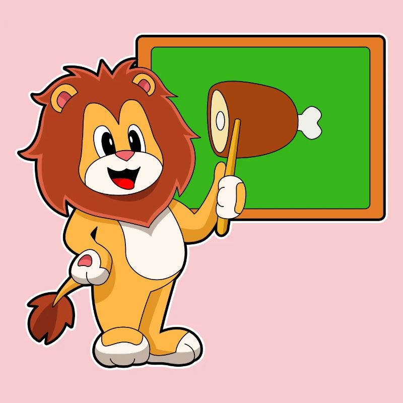 Löwe Lehrer Pointer Fleisch