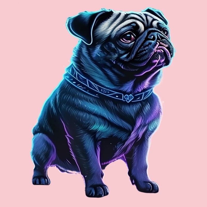 Futuristic Neon Pug