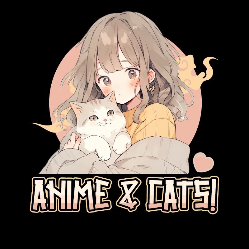 Anime and Cats Kawaii Mädchen Anime