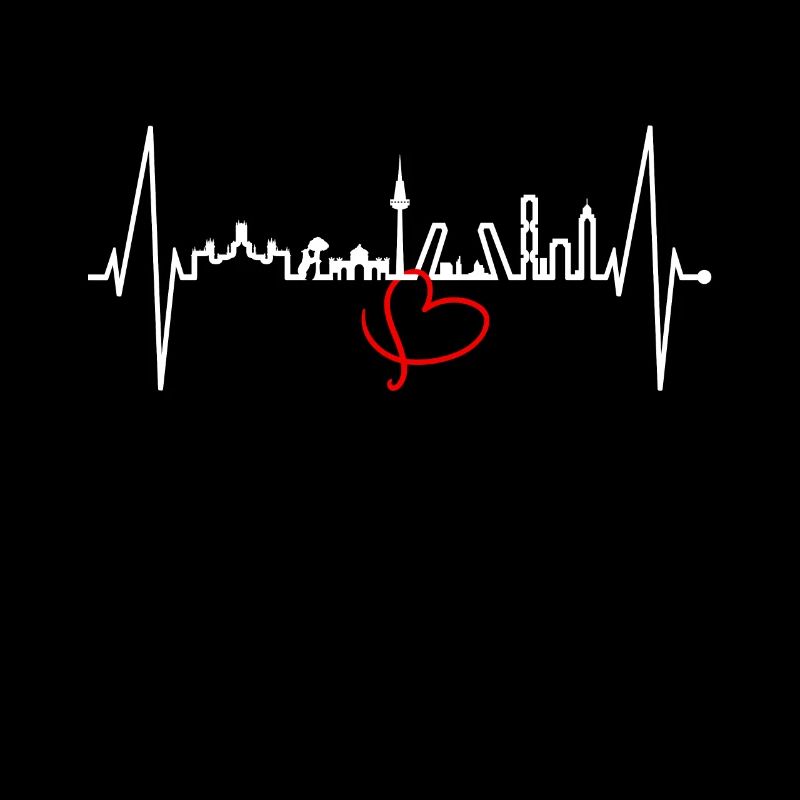 Madrid Skyline Heartbeat Espagne Silhouette Pulse