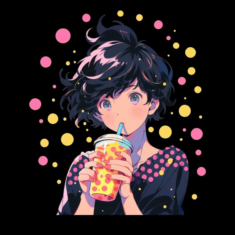 Anime and Boba Bubble Tea