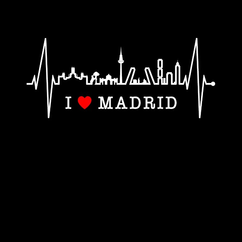Madrid Skyline Heartbeat Espagne Silhouette Pulse