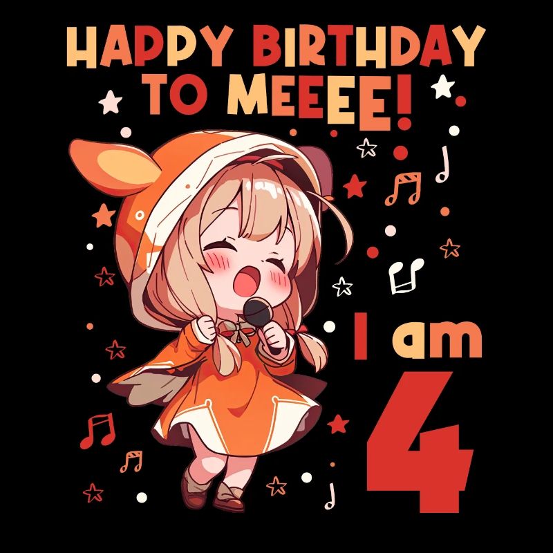 Anime Mandga K-Pop KPop Mädchen 4. Geburtstag