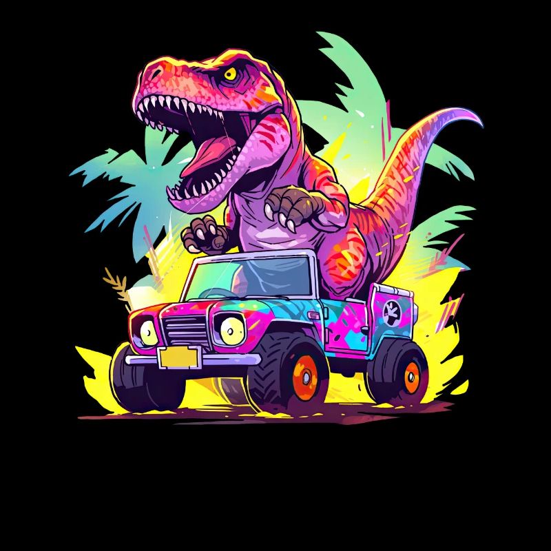 T-Rex Drives Monster Truck