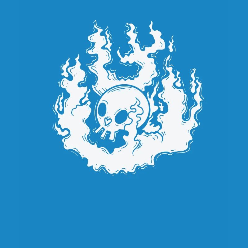 Burning Bone Skull Gothic Styl