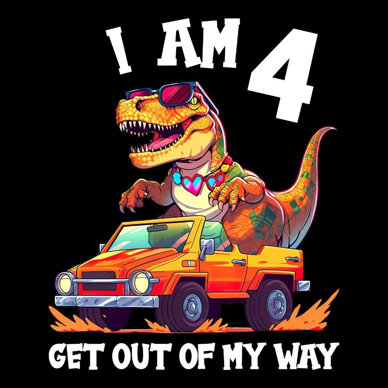 T-Rex conduit un camion monstre J’ai 4e anniversaire