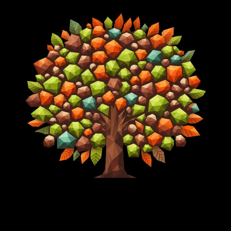 Elégance d’automne : arbre à feuilles caduques polygonale en