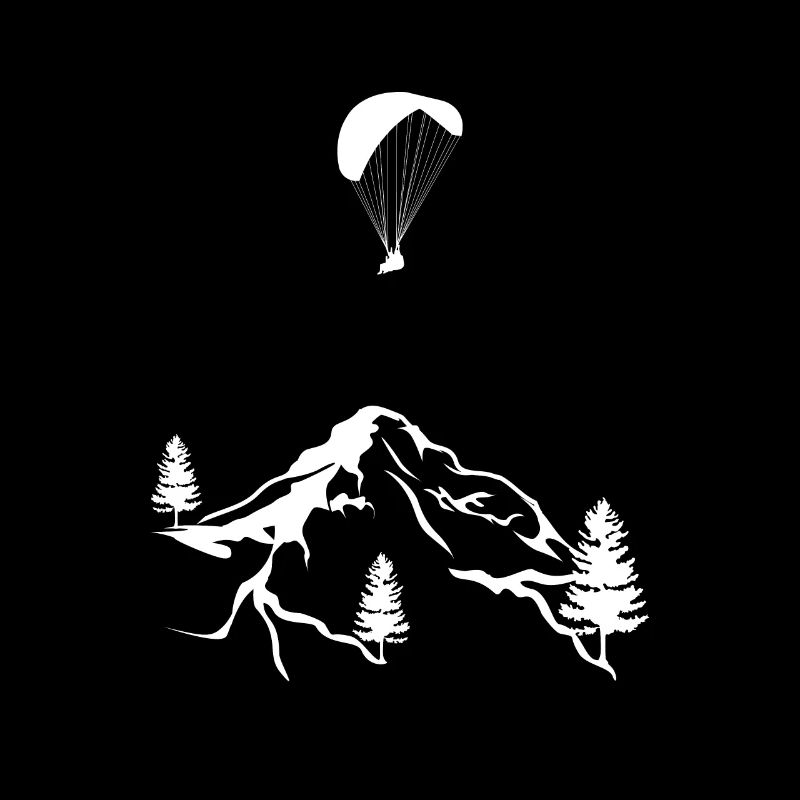 Drawn paragliding mountains paraglider
