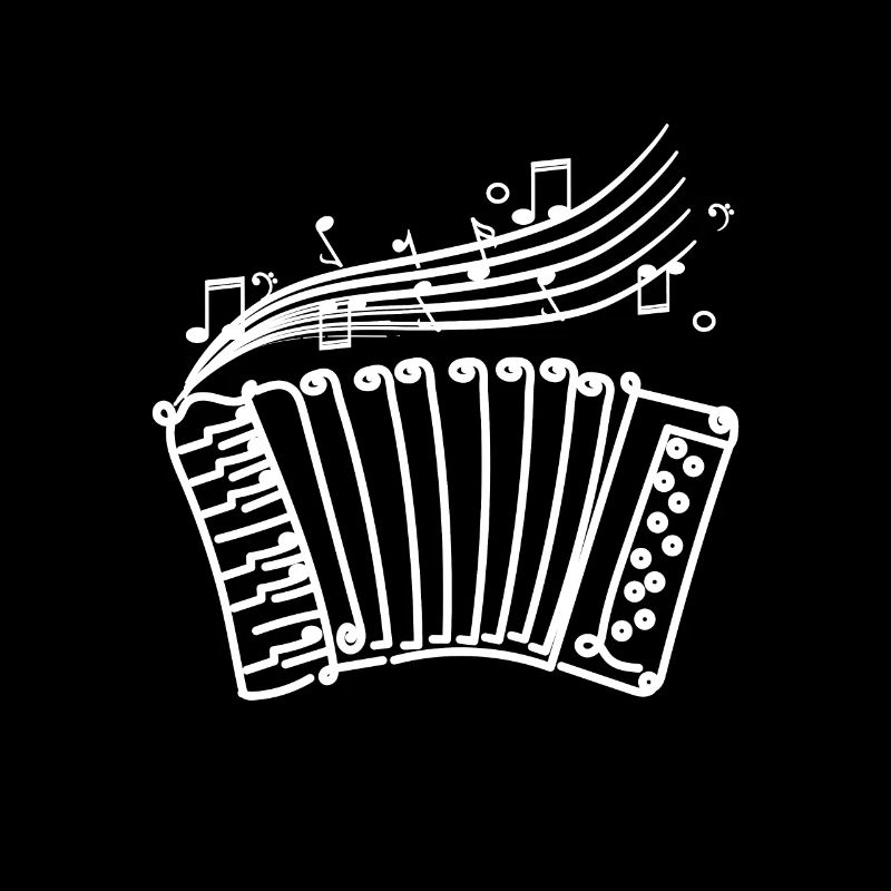 Drawn painted sketch accordion