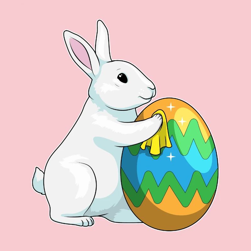 Bunny Easter Easter Egg Cleaning