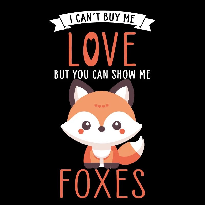 Cute Kawaii Fox Design With Heartfelt Foxes Quote