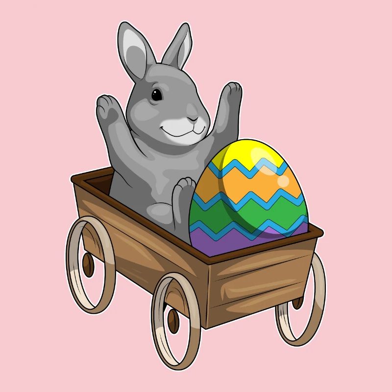 Bunny Easter Easter Egg Wagon