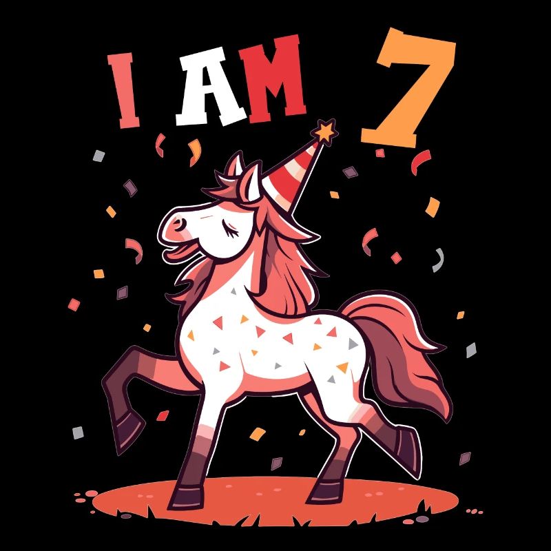 Ich bin 7 Jahre alt Pferde Pferd 7. Geburtstag