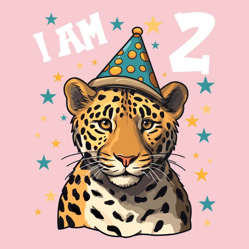 2. Geburtstag Ich bin 2 Jahre alt Leoparde Leopard