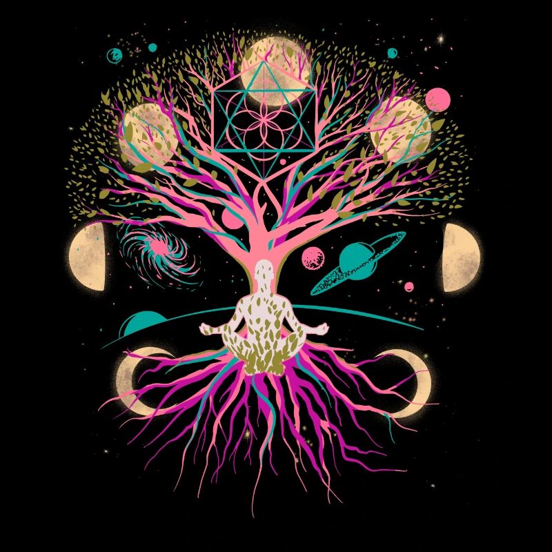 Moon Tree Meditation Meditate Universe Fantasy