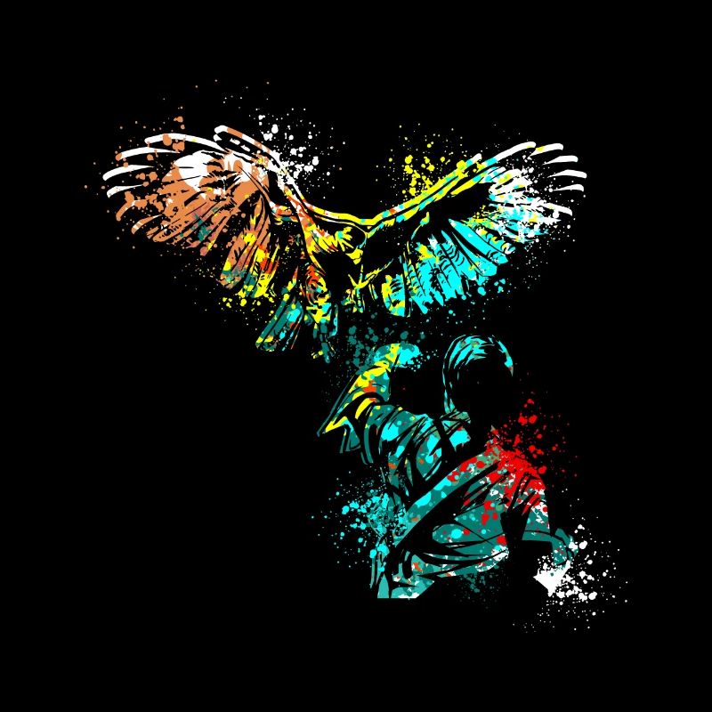 Splash art falcon hawk falconer