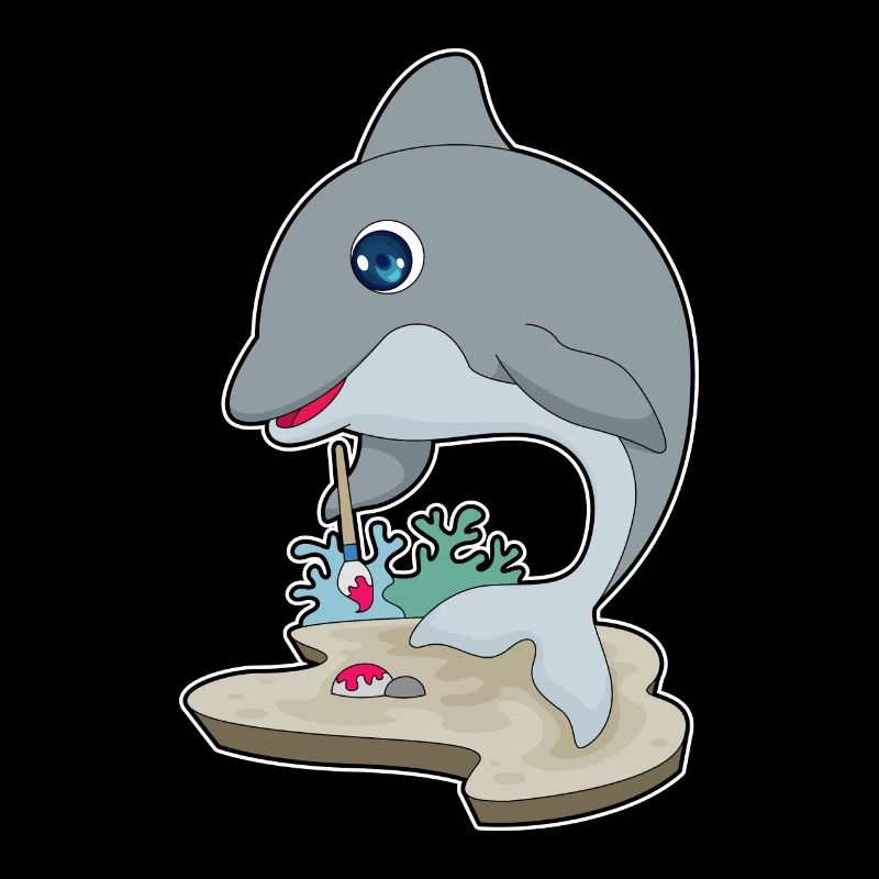 Delfin Maler Pinsel Malen