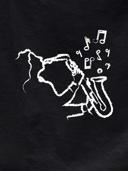 Painted Drawn Saxophonist