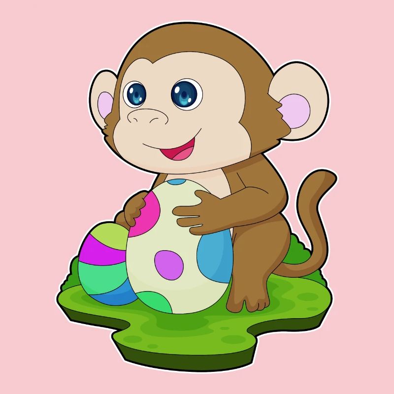 Oeufs de Pâques de Pâques singe