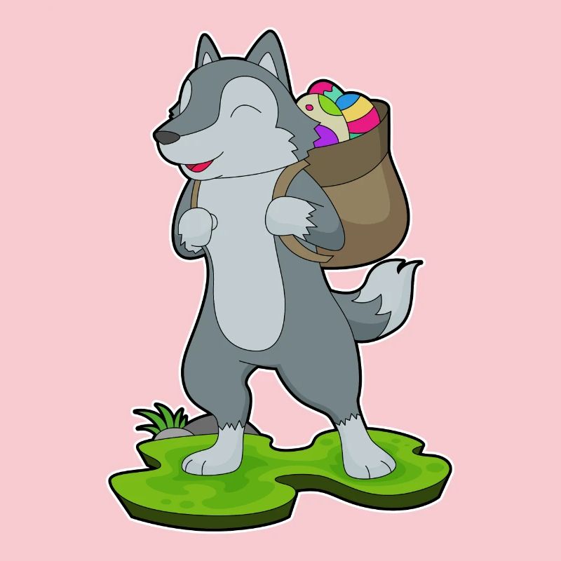 Sac à dos loup Easter Easter Egg