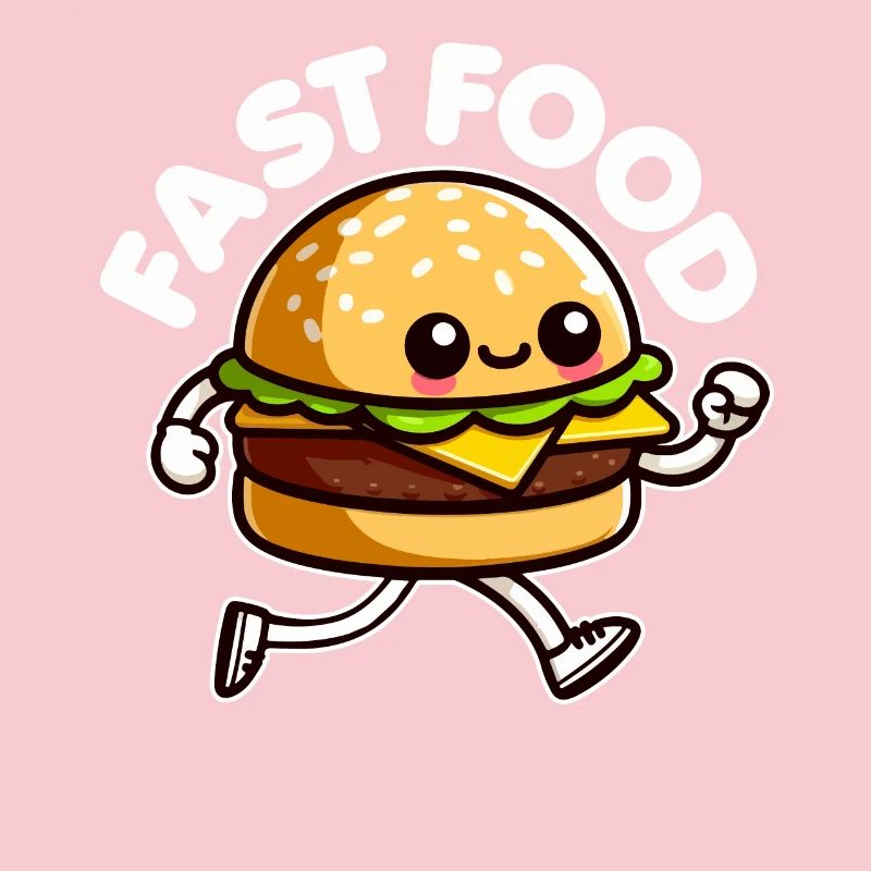 Restauration rapide Mignon Burger Courir Drôle Malbouffe