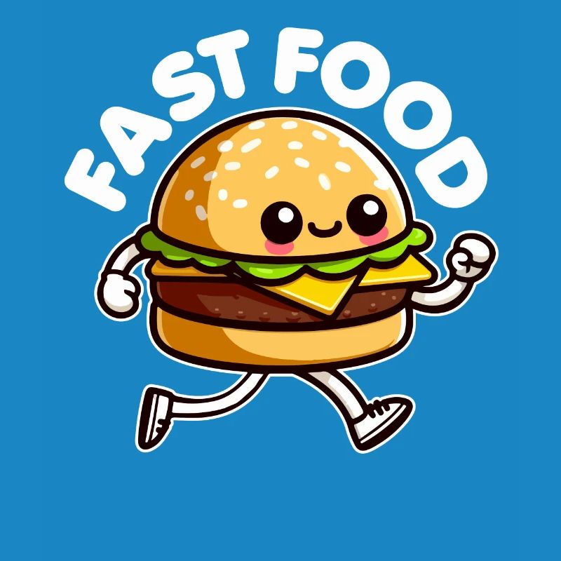 Restauration rapide Mignon Burger Courir Drôle Malbouffe