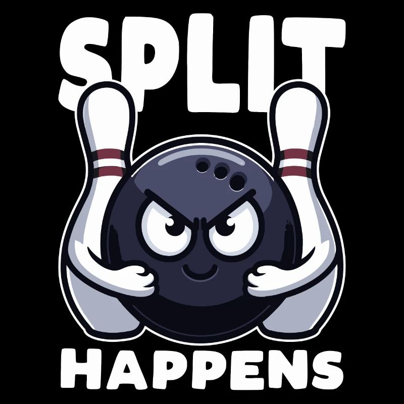Split Happens Bowling Funny bowling ball two pins