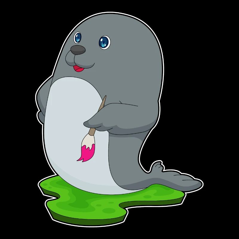 Seal Painter Brush Painting