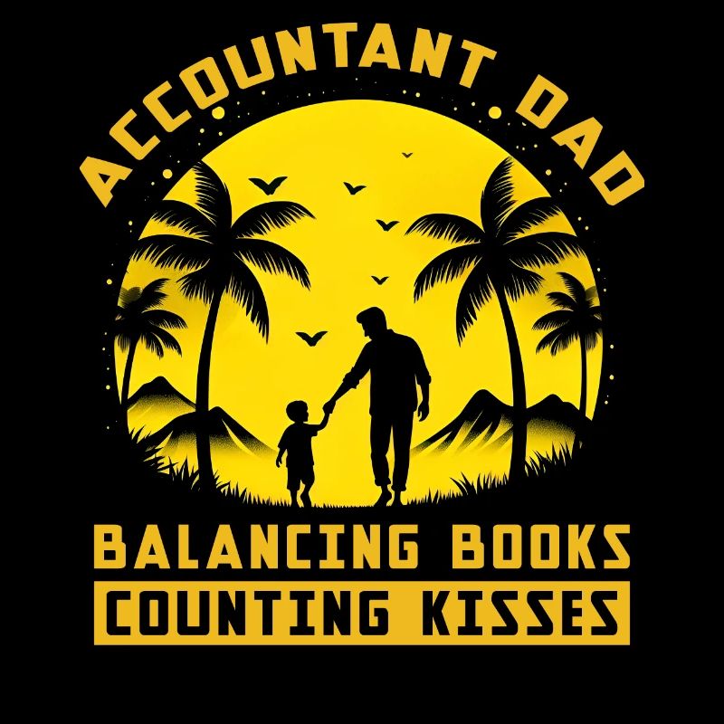 Comptable Papa équilibrant Livres comptant Bisous