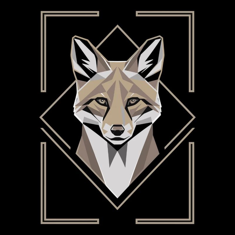 Geometric Fox Head Graphic Artwork