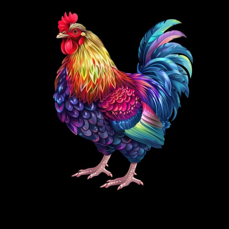 Hahn Regenbogen – Bunte Farbenpracht