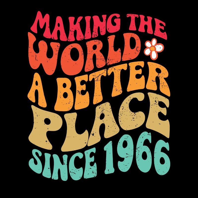 1966 Anniversaire Vintage Hippie Groovy