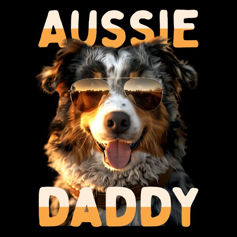 Aussie Daddy Papa Vatertag Dad Australian Shepherd
