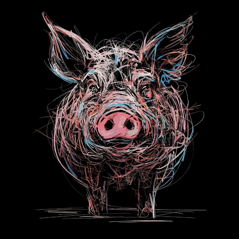 Dessin abstrait de cochon Illustration d’animal