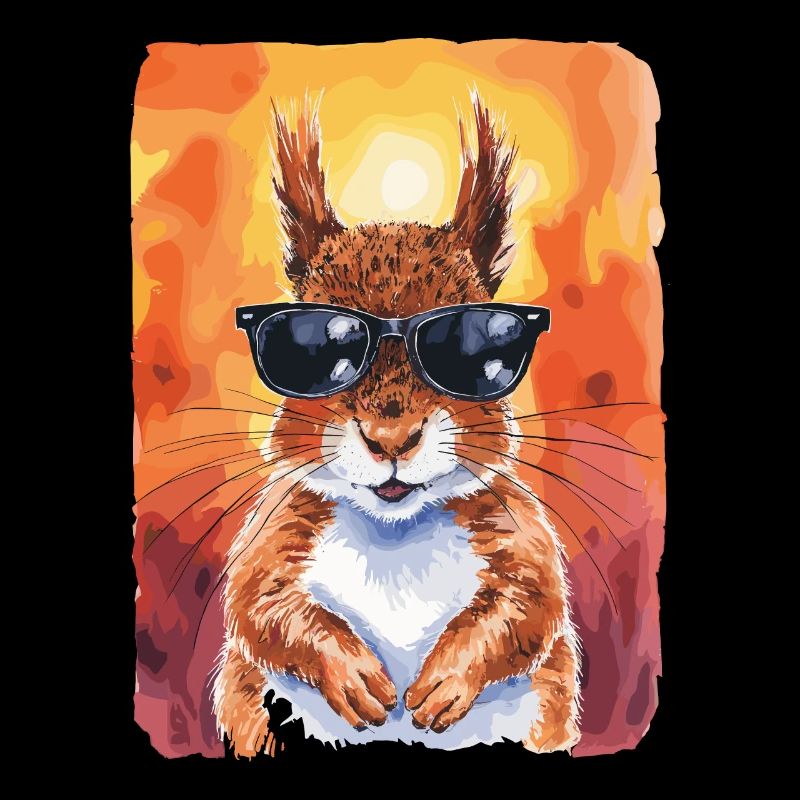 Cool squirrel with sunglasses