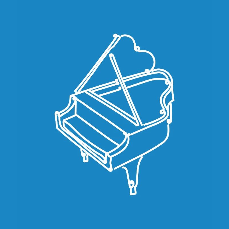 Piano à queue dessiné au trait