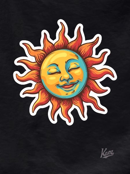 Happy, relaxed retro sun