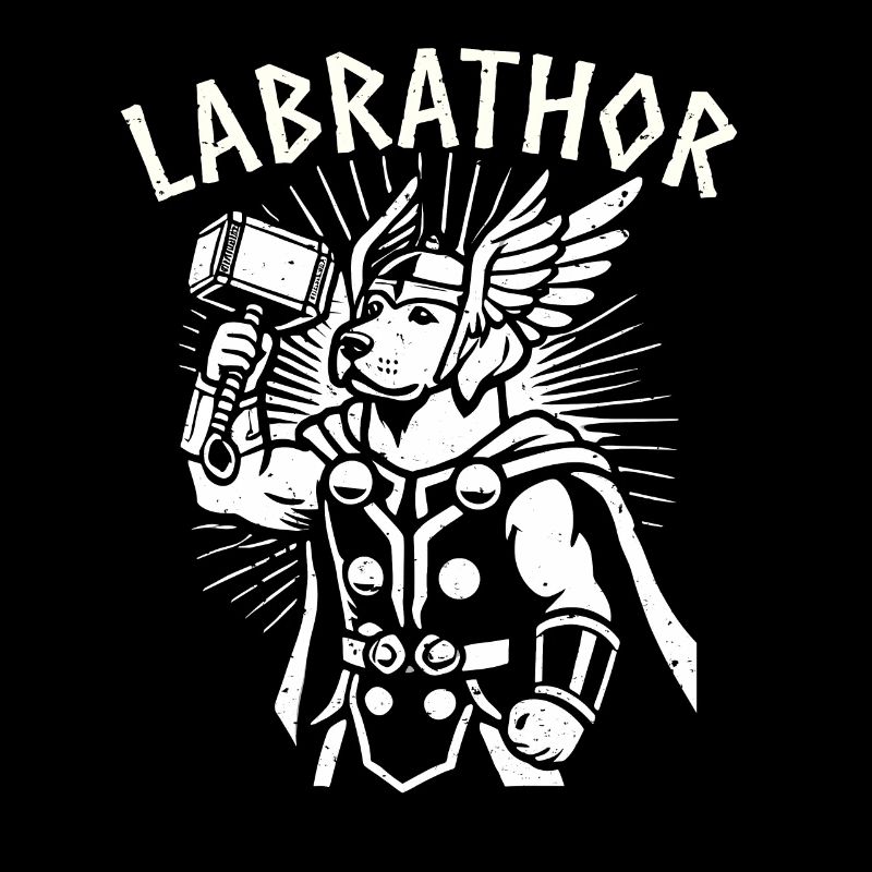 Labrador Labrathor viking jeu de mots valhalla odin viking