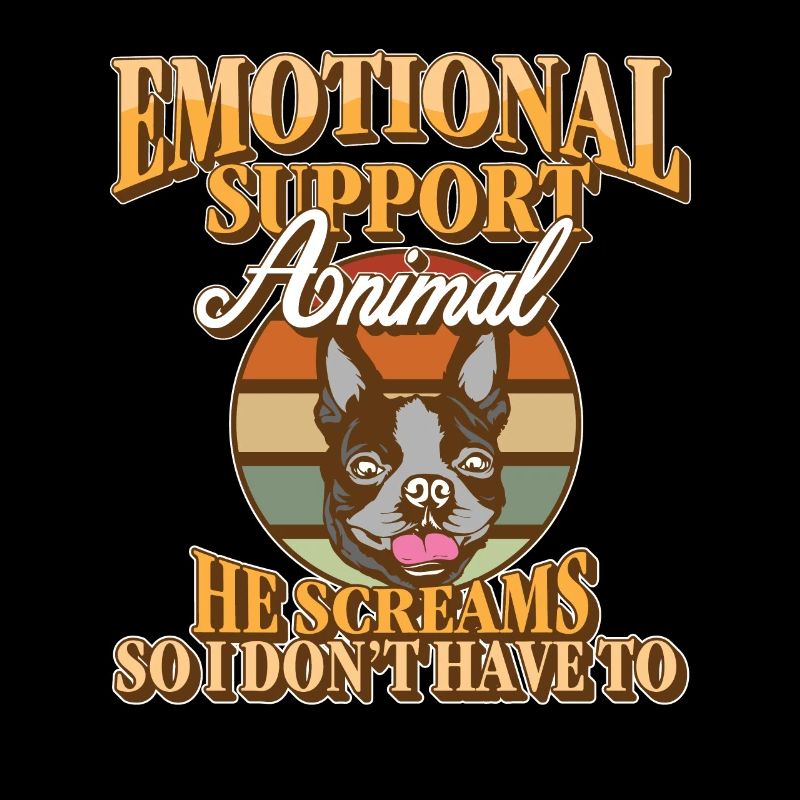 Emotionale Unterstützung Tier Er schreit Boston Terrier