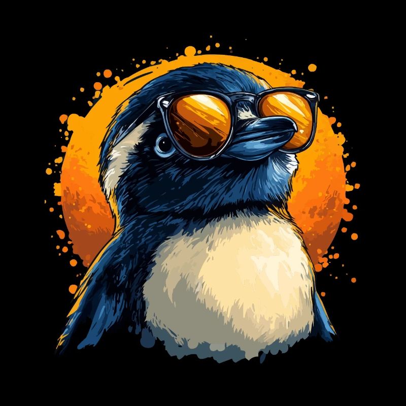 Funny penguin with sunglasses