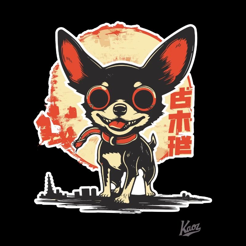 Fou heureux, mignon petit chien