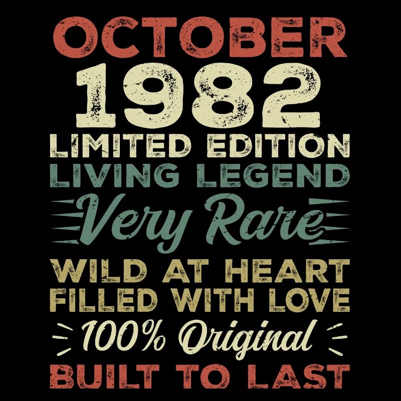 1982 Octobre 1982 Anniversaire Octobre 1982 Original