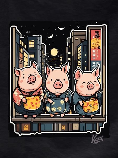 Funny pigs in Tokyo