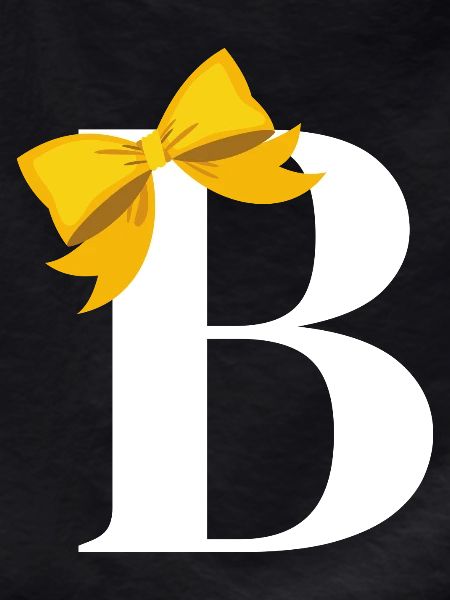 Letter b yellow bow