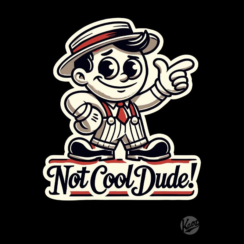kleiner Retro Mann in Verzweiflung - Nicht Cool