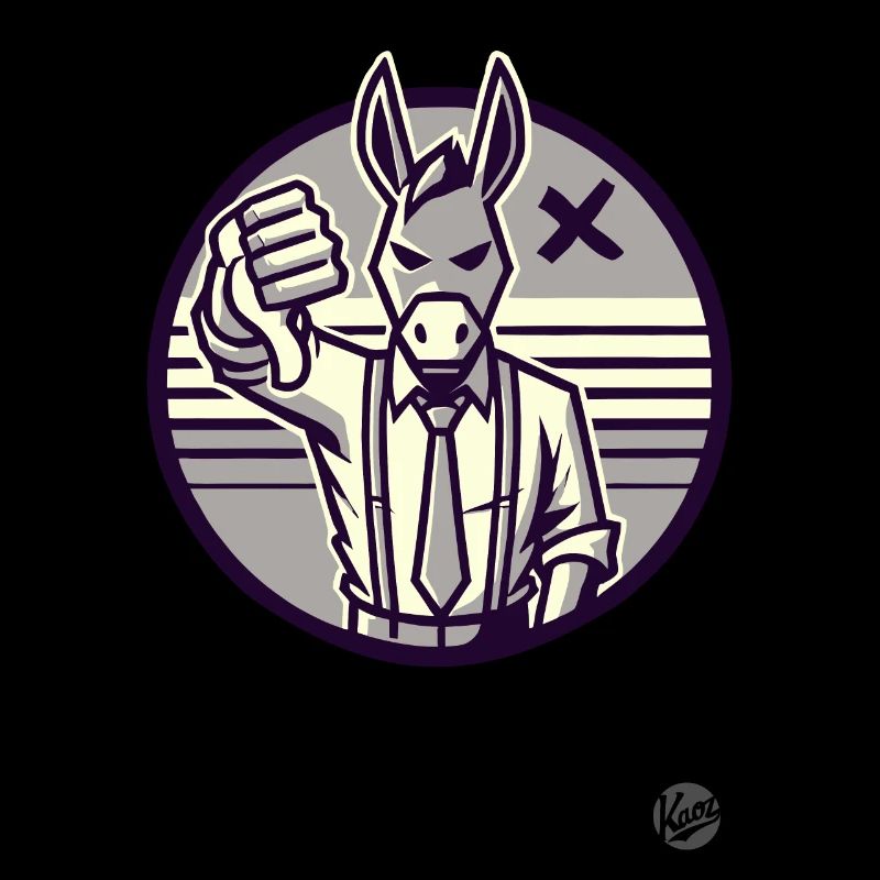 Thumbs down from the refusing donkey